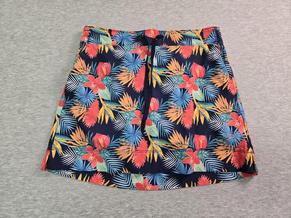 Speedo Skort Womens Small Multicolor Tropical Floral Lined Swim Beach Activewear
